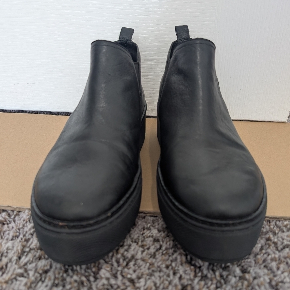 J/SLIDES Mika Solid Black Ankle Boot Platform Slip-Ons - Picture 12 of 12